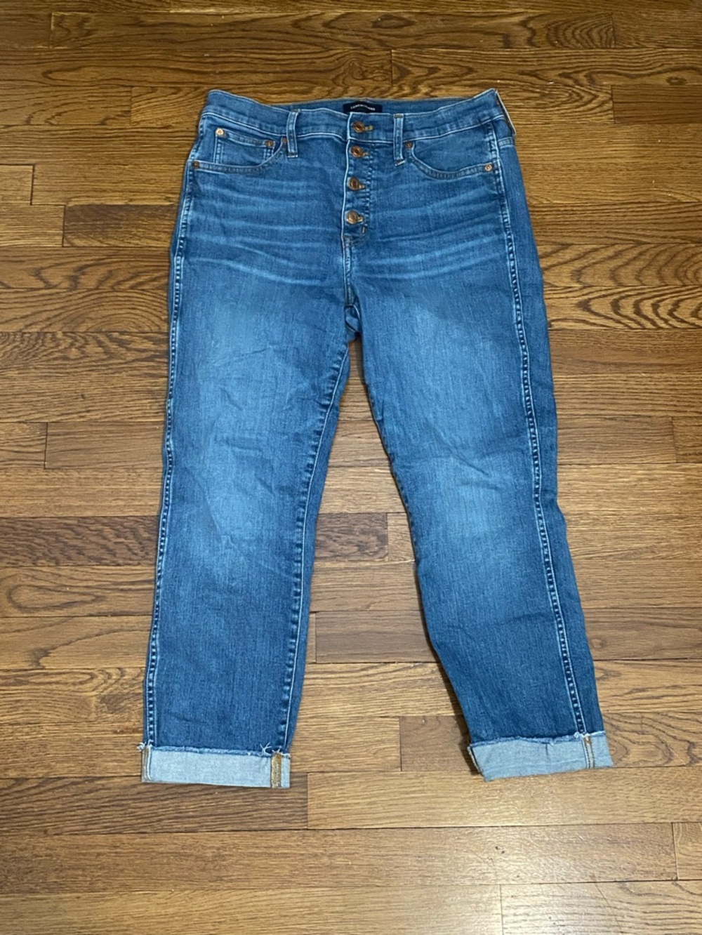 J. Crew Jeans Vintage Straight Button fly Jeans Cuffed size 30